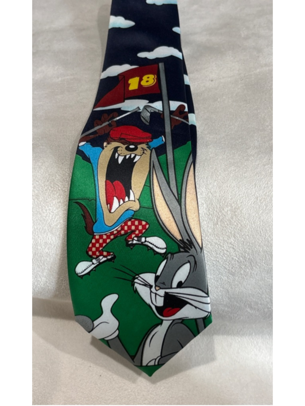 Men's PICASSO‎ Looney Tunes Golf Tie One Size Green Navy